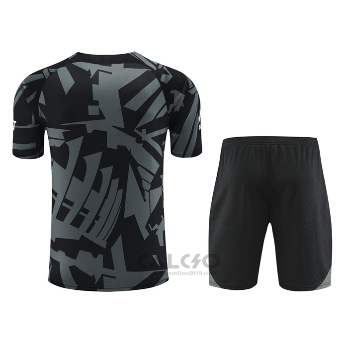 Tuta da Track Paris Saint-Germain Manica Corta 2022-2023 Grigio - Pantaloncini
